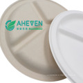 Compartimiento redondo disponible biodegradable de las placas 3 del bagazo de la caña de azúcar de la buena calidad